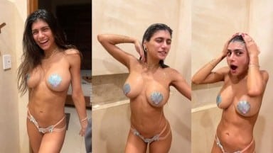 Mia Khalifa – OF Nude Nipple Pasties Shower Video